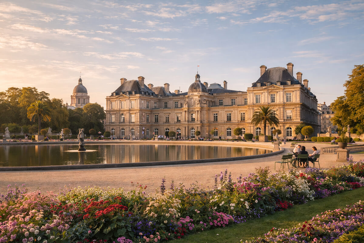 luxembourg Gardens 5th arrondissement, one of the best areas to stay in paris for first time visiters