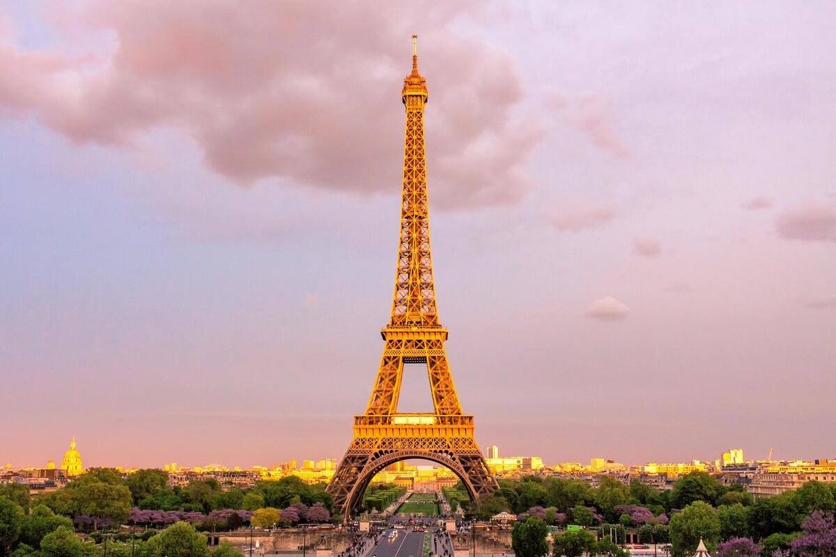 Eiffel Tower View in Paris at sunset