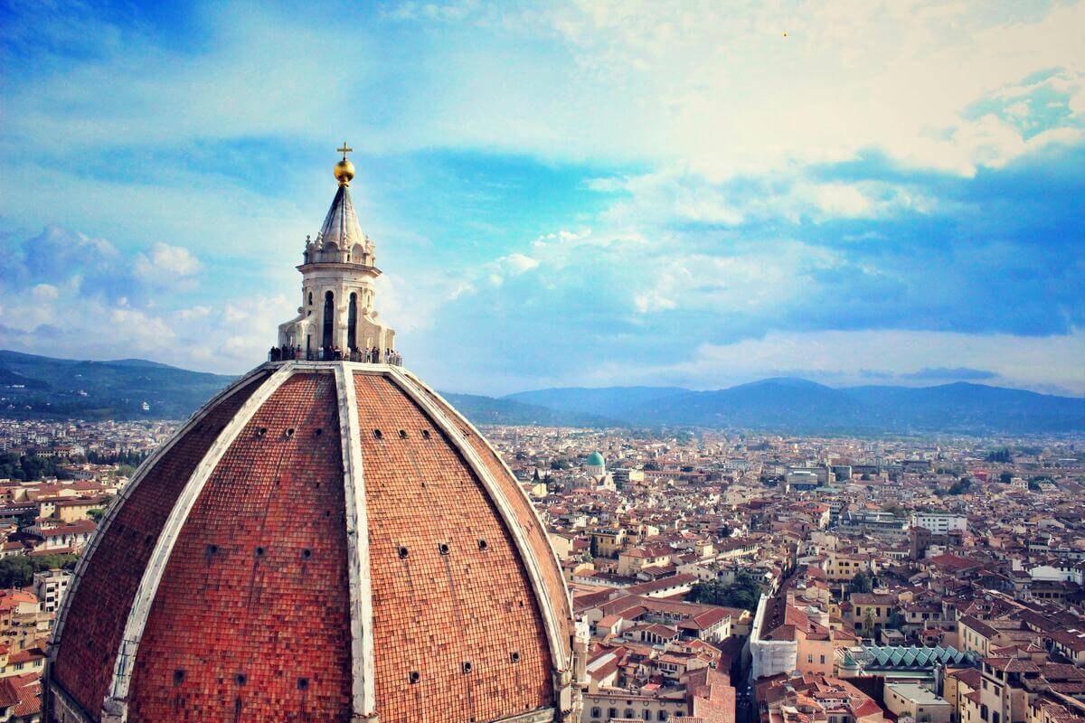 Florence Cathedral dome and skyline in Tuscany, one of the most romantic cities in Europe for couples