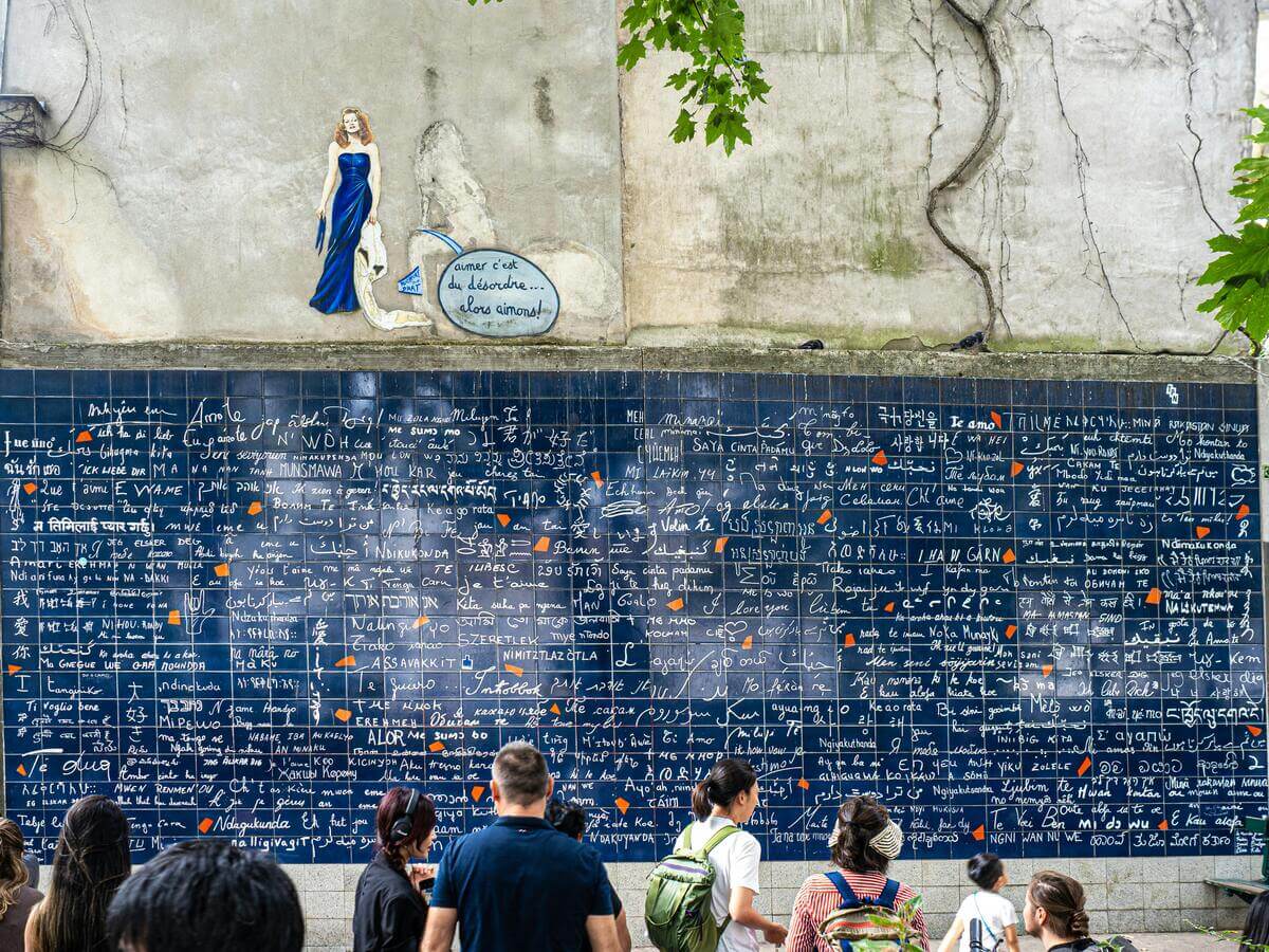 Paris The wall of Love, couples looking at romantic view